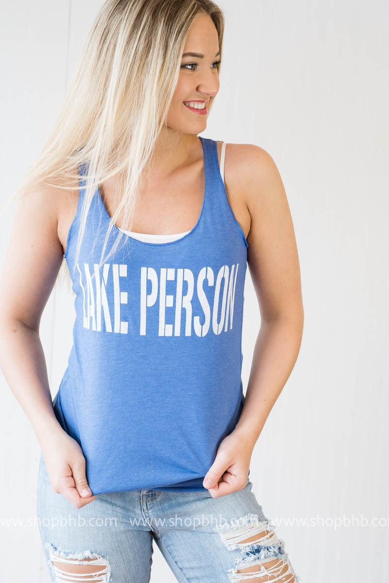 Lake Person Tank - blue - BAD HABIT BOUTIQUE 