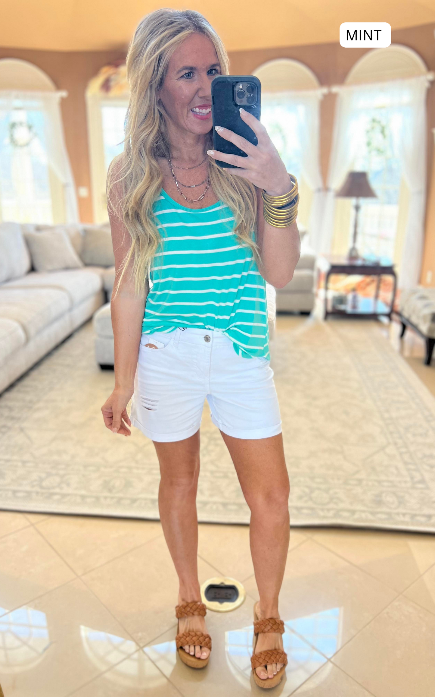 MINT Stripe Tank Top