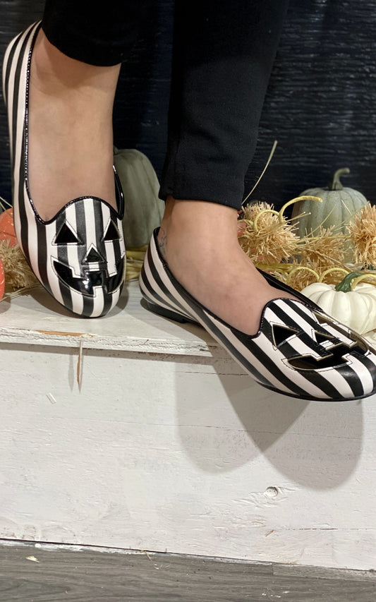 Lydia Jack Stripe Ballet Flat Shoes- StrangeCvlt | FINAL SALE *