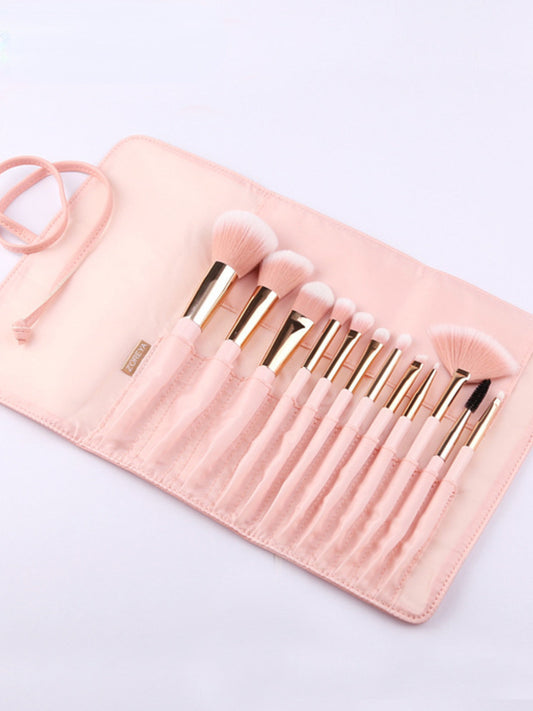 12pcs Pink Eye Brush Set