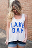 Lake Day Slouchy Tank Top - White - BAD HABIT BOUTIQUE 