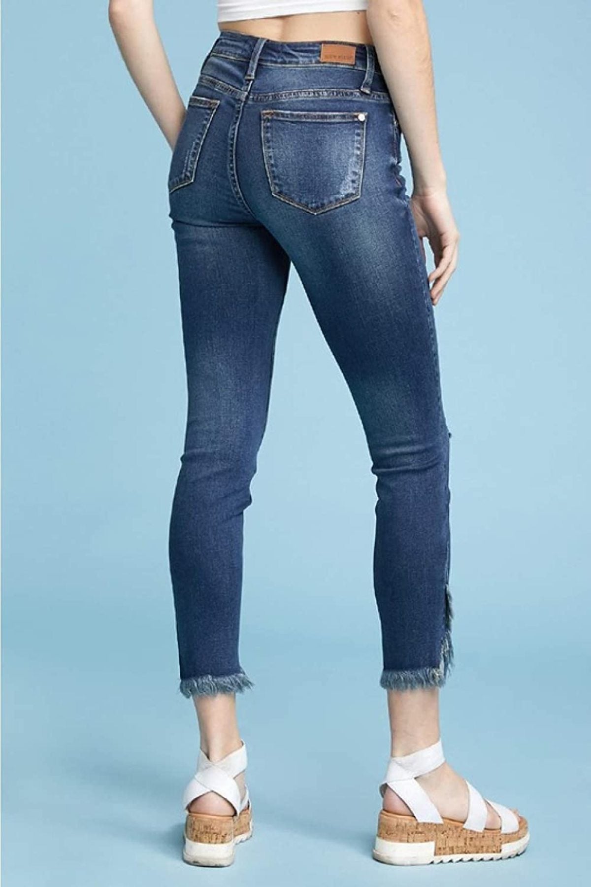 Judy Blue Full Size Tulip Front Hem Frayed Trim Skinny Jeans