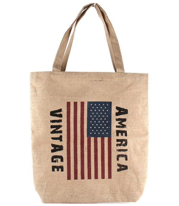 american vintage burlap tote bag 