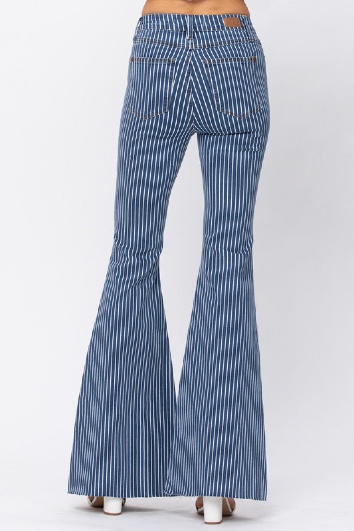 Judy Blue Pin Striped High Waist Super Flare Jeans – BAD HABIT