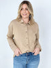 Easel "Twisted Tunic" Solid Button Down Tunic Shirt