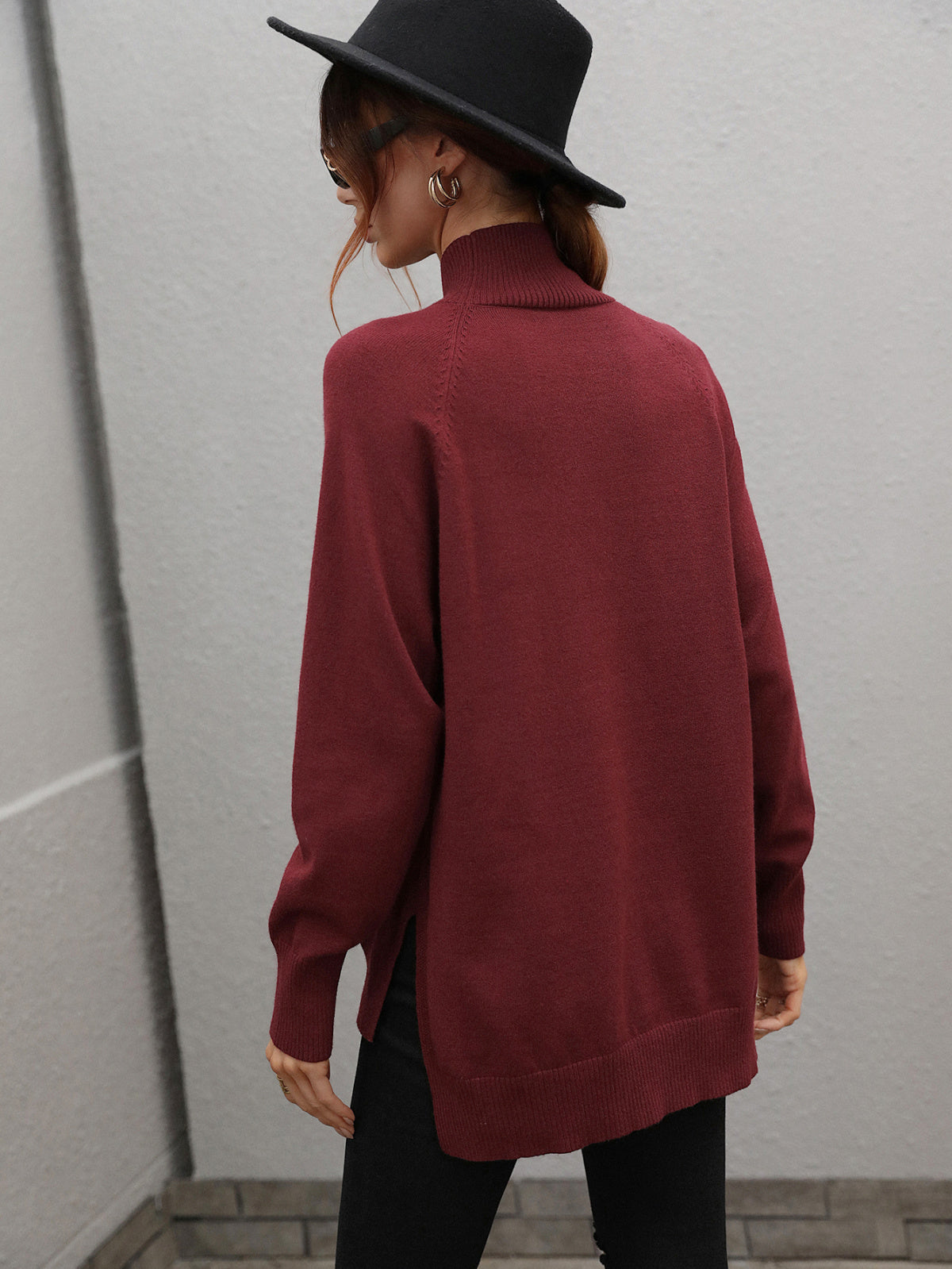 burgundy sweater