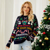 Loose Christmas Theme Crew Neck Sequin Sweater