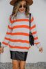 orange grey stripe sweater 