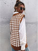 V-Neck Houndstooth Knit Vest