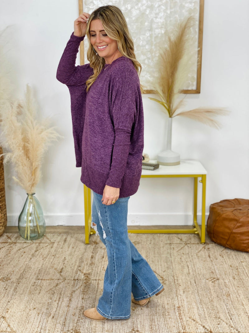 purple dolman sweater 