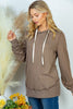 White Birch Long Sleeve Drawstring Solid Knit Hoodie