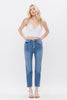 HIGH RISE SLIM STRAIGHT CROP W PIECING BUTTON UP - MICA - Final Sale