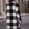 Black and White Plaid Zippered Fleece Jacket