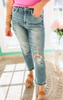 Judy Blue Release Hem Boyfriend Cropped Straight Denim Jeans