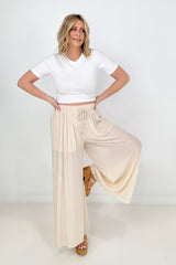 Zenana Woven Pleated Wide Leg Pants With Lining