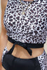 Leopard Patchwork Tie Knot High Waist Bikini Swimsuit