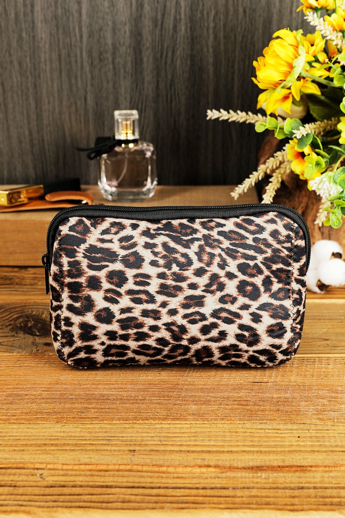 leopard makeup bag