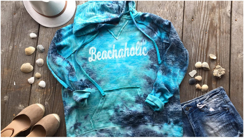 Beachaholic Tie Dye Hoodie - BAD HABIT BOUTIQUE 