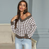 V-Neck Long Sleeve Hoodstooth Sweater