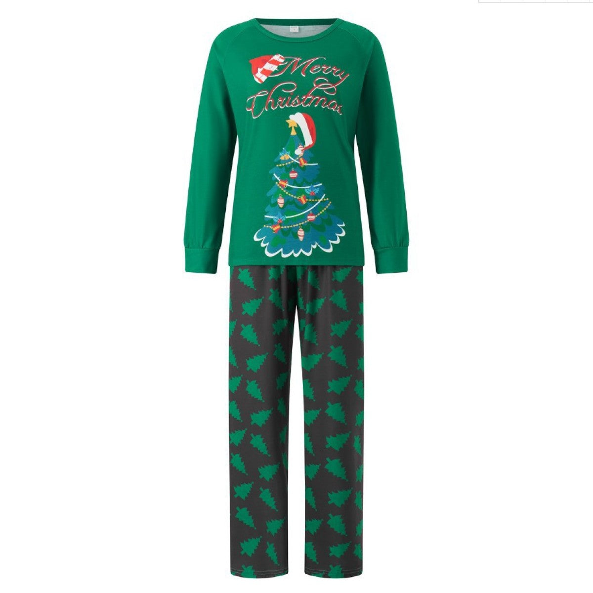 Green Christmas Tree Family Pajama Matching Set