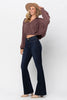 Judy Blue High Waist Raw Hem Tall Flare Jeans