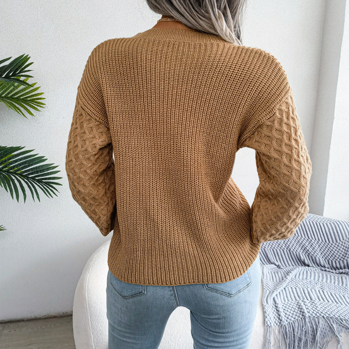 solid khaki sweater