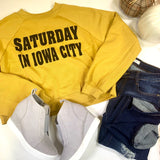 Saturday In Iowa City Cropped Sweater - BAD HABIT BOUTIQUE 