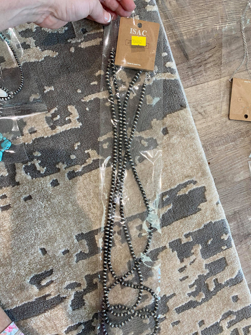 Navajo Pearl Double Strand Necklace - Isac Preorder - BAD HABIT BOUTIQUE 