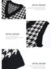 V-Neck Houndstooth Knit Vest