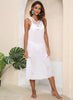 White Sheer Backless Crochet Beach Cover-Up