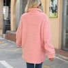 Pink Single-Breasted Lapel Solid Jacket