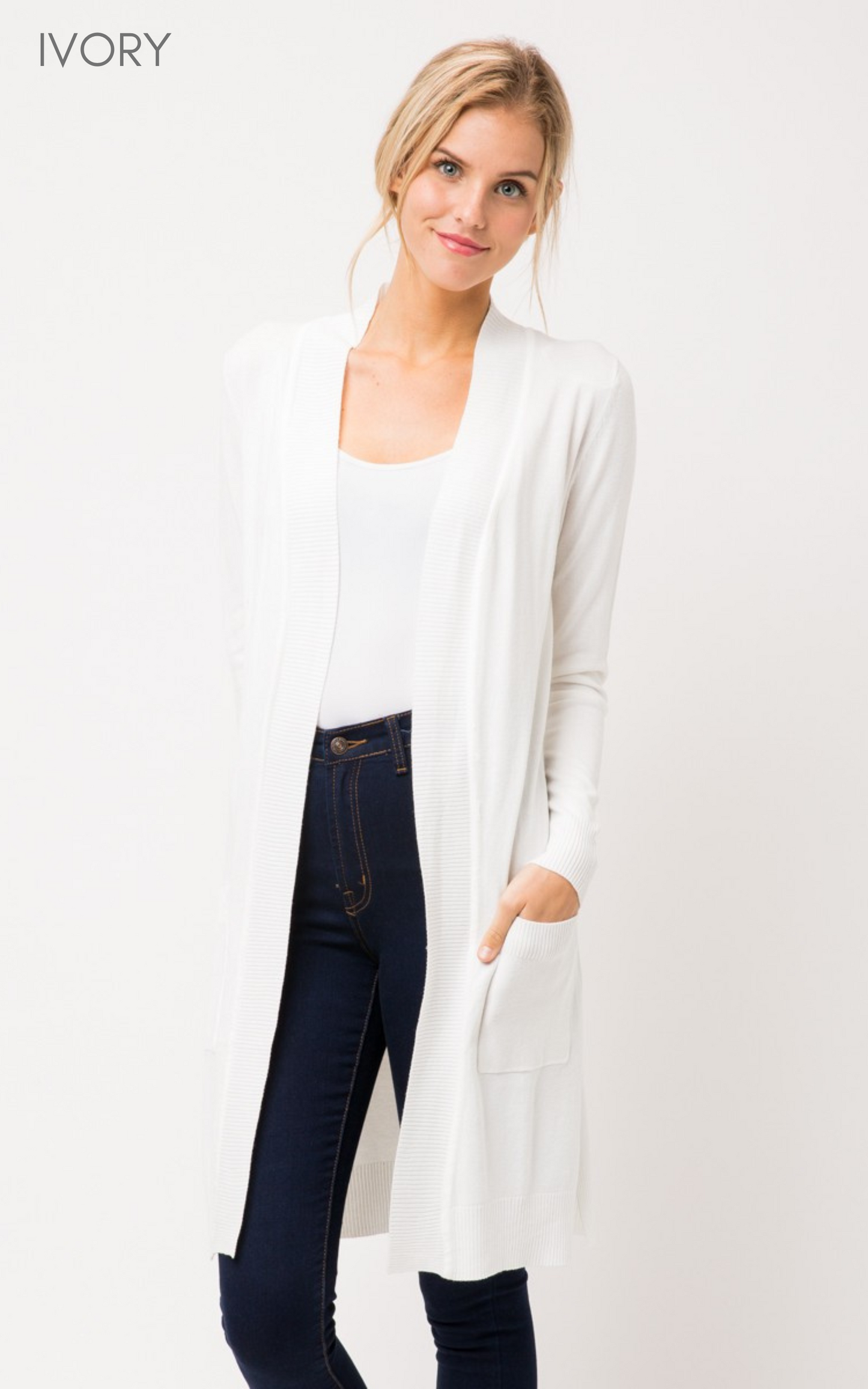 Long Boyfriend Cardigan- Cielo