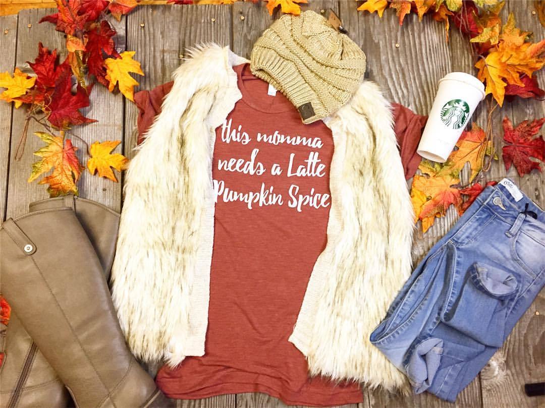 Mama Needs A Latte Pumpkin Spice -copper - BAD HABIT BOUTIQUE 