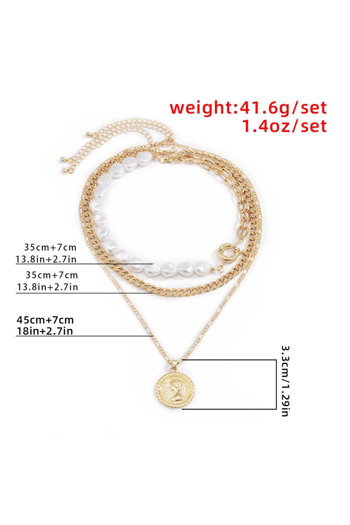 Clavicle Chain Pearl Multi-Layered Pendant Necklace