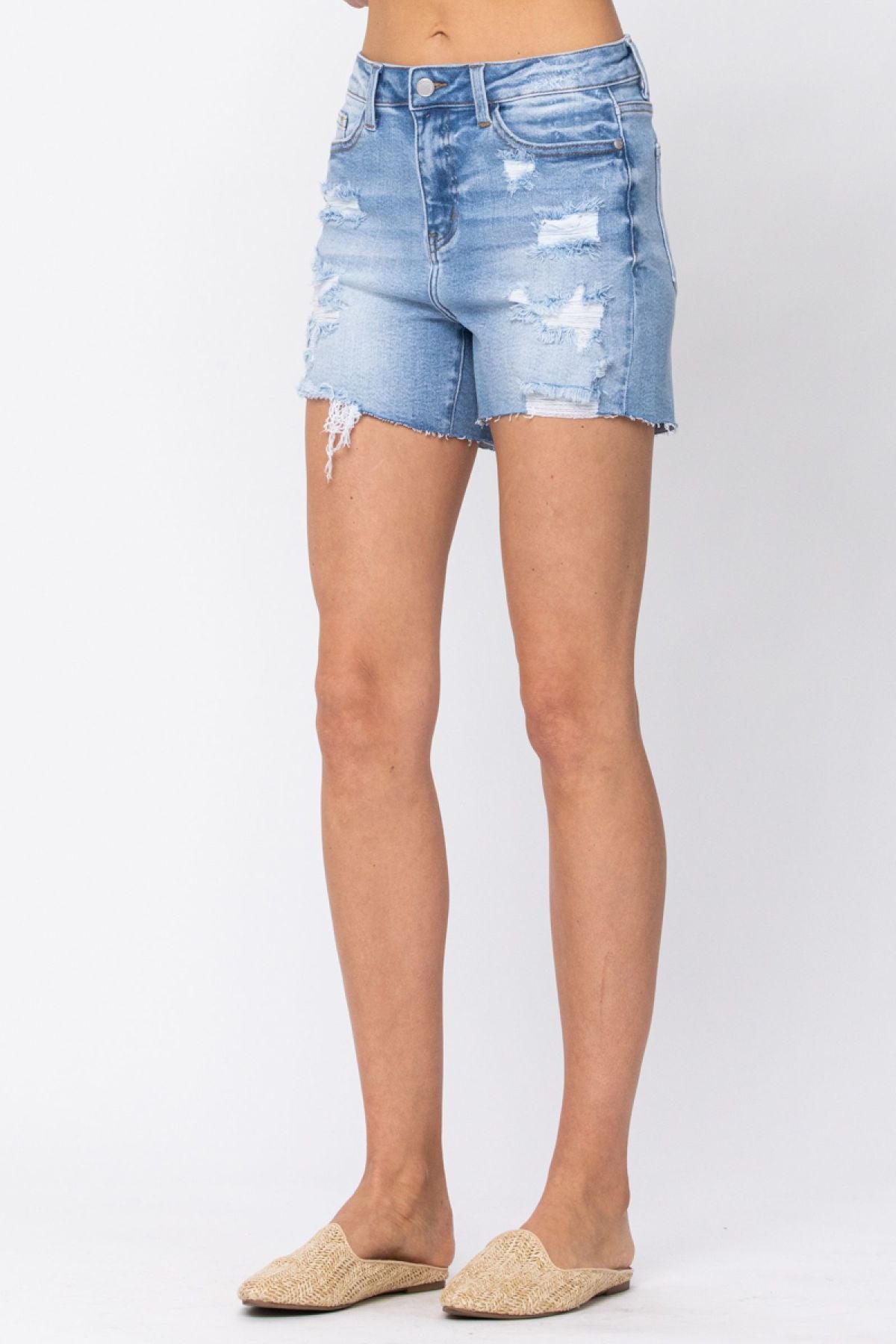 Judy Blue High Waist Destroyed Denim Shorts