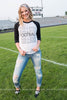 Bulldog Football 3/4 Sleeve Top - BAD HABIT BOUTIQUE 