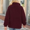 Solid Color Button Up Fleece Jacket