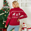 Christmas Jacquard Crew Neck Knitted Pullover Sweaters