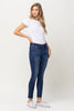 DARK WASH MID RISE CROP SKINNY | VERVET