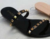 Joanie Black Stud Sandals - BAD HABIT BOUTIQUE 