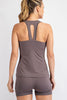 BUTTER V NECKLINE RACERBACK SPORTS BRA | REA MODE - Final Sale