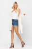 Judy Blue Mid-Rise Raw Hem Cuffed Denim Shorts