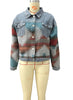 Retro Long-Sleeved Colorblock Denim Jackets With Pocket