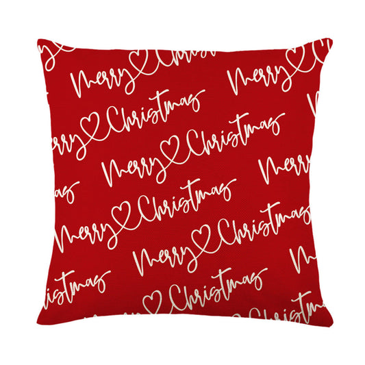 Christmas Plaid Flower Letter Print Pillowcases Without Filler