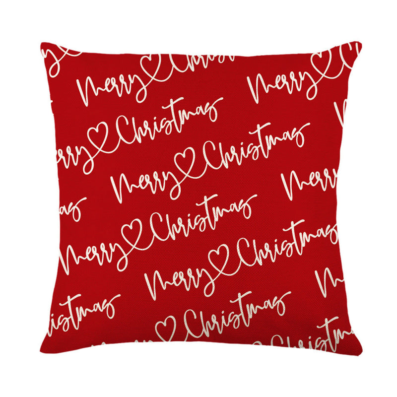 Christmas Plaid Flower Letter Print Pillowcases Without Filler