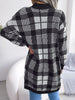 Plaid Long Sleeve Front Open Cardigan with Belt