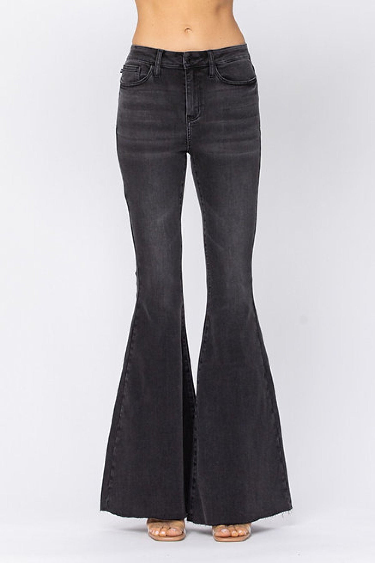 Judy Blue Black Wash Mid-Rise Super Flare Jeans