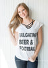 TailGating, Beer & Football Cap Sleeve Tee - BAD HABIT BOUTIQUE 