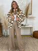 Easel Checkered Teddy Fur Jacket