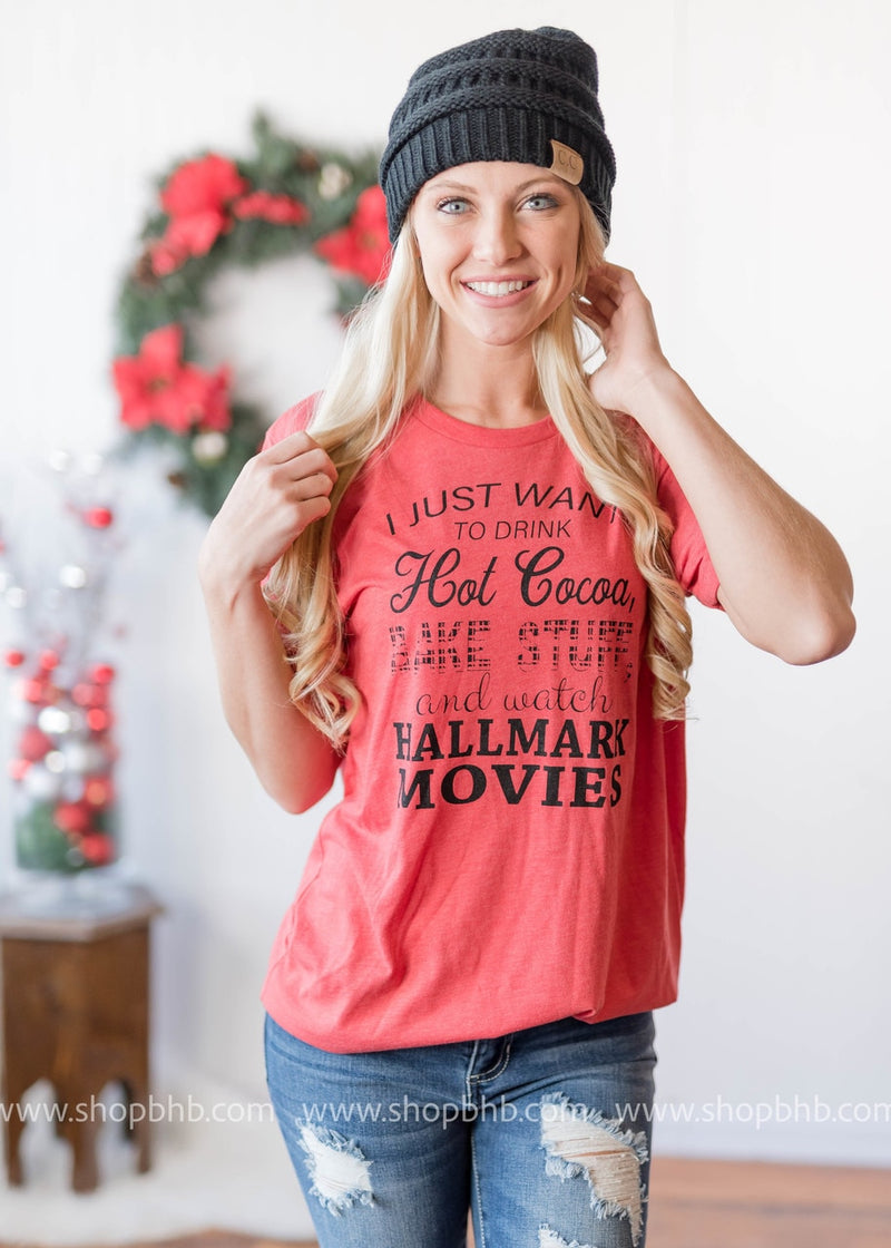 I Just Want to Drink Hot Cocoa T-Shirt - BAD HABIT BOUTIQUE 